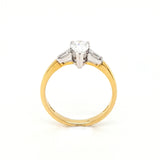 18ct Gold Pear and Baguette Diamond Ring
