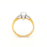 18ct Gold Pear and Baguette 0.76ct Diamond Engagement Ring