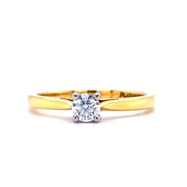 18ct Yellow Gold 0.25ct Diamond Solitaire Engagement Ring