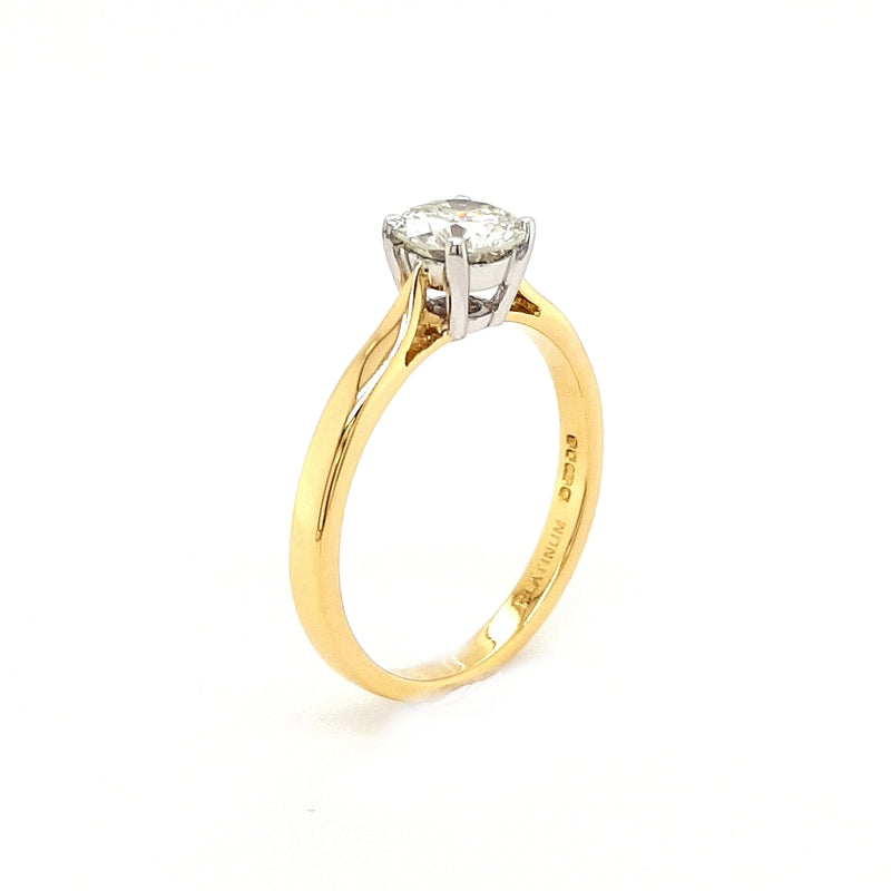 18ct Gold 0.84ct Diamond Solitaire Engagement Ring