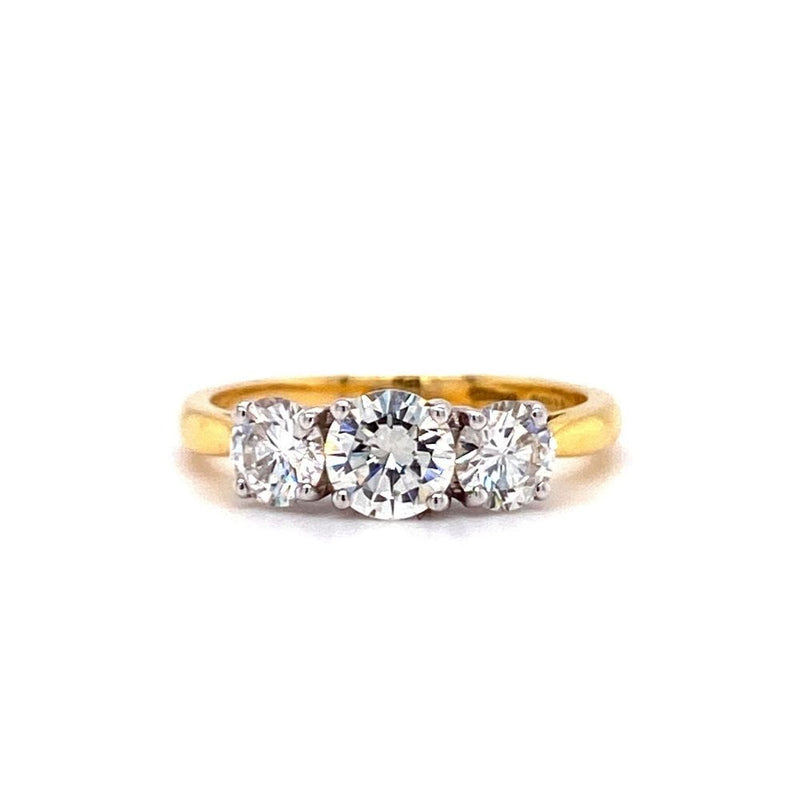 18ct Yellow Gold Three Stone 1.52ct Diamond Engagement Ring