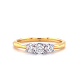 18ct Gold Three Stone 0.33ct Diamond Engagement Ring