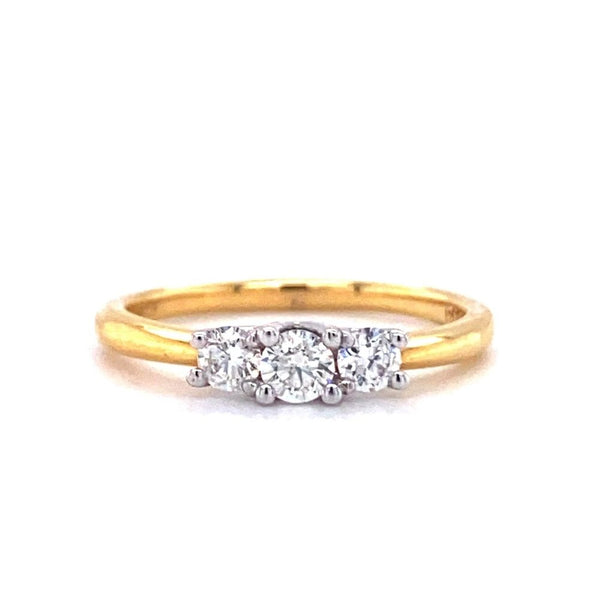 18ct Gold Three Stone 0.33ct Diamond Engagement Ring