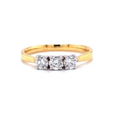 18ct Yellow Gold Three Stone 0.36ct Diamond Engagement Ring