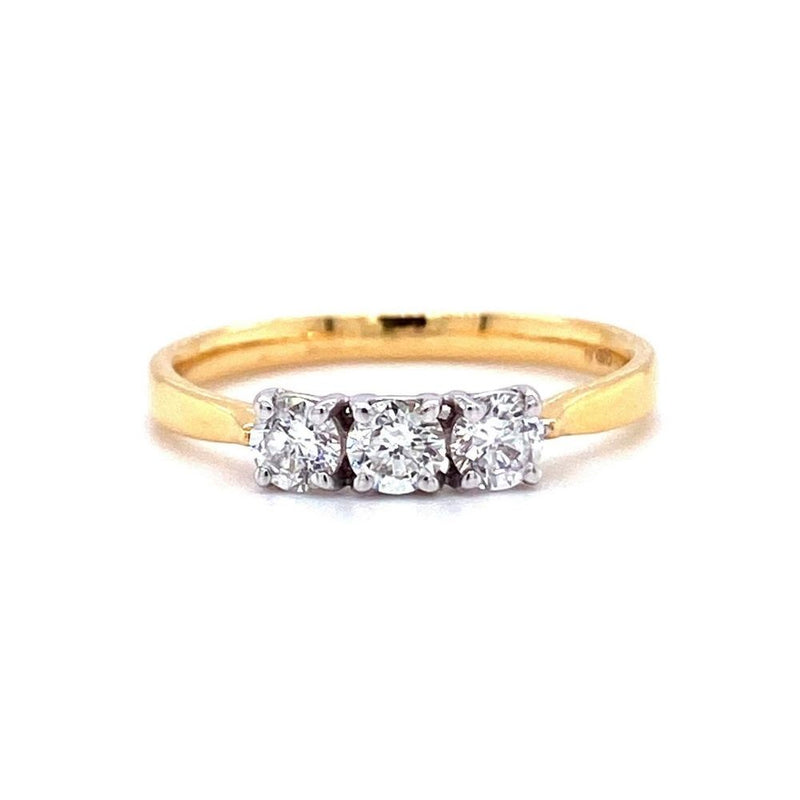 18ct Yellow Gold Three Stone 0.36ct Diamond Engagement Ring