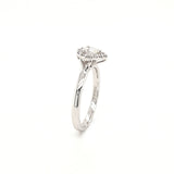 18ct White Gold Pear Cut 0.36ct Diamond Halo Engagement Ring