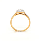 18ct Gold Diamond 0.41ct Cushion Halo Engagement Ring