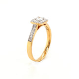 18ct Gold Diamond 0.41ct Cushion Halo Engagement Ring