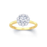 18ct Gold Round Cluster 0.81ct Diamond Engagement Ring
