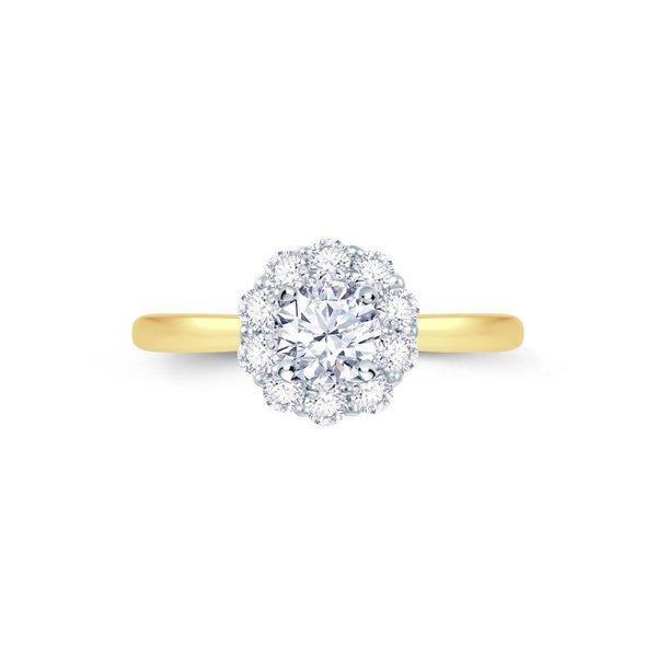 18ct Gold Round Cluster Diamond Engagement Ring