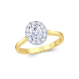 18ct Gold Oval Halo Diamond Ring