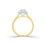 18ct Gold Oval Halo Diamond Ring