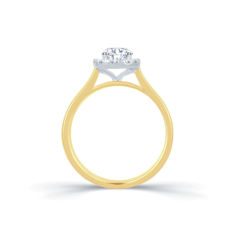 18ct Gold Oval Halo Diamond Ring