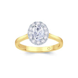 18ct Gold Oval Halo 0.59ct Diamond Engagement Ring