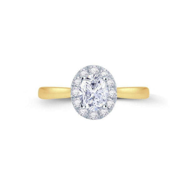 18ct Gold Oval Halo Engagement Ring