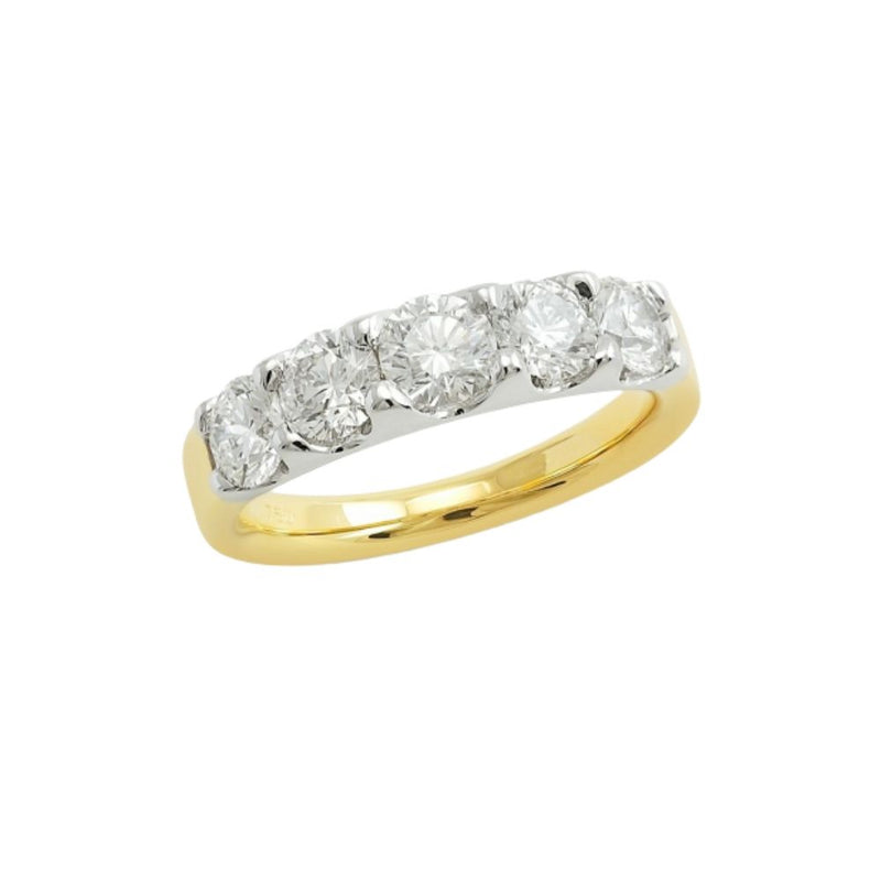 18ct Gold Diamond 5 Stone 1.73ct Ring