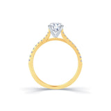 18ct Gold Solitaire and Channel Band Diamond Ring