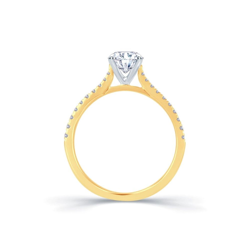 18ct Gold Solitaire and Channel Band 0.53ct Diamond Engagement Ring