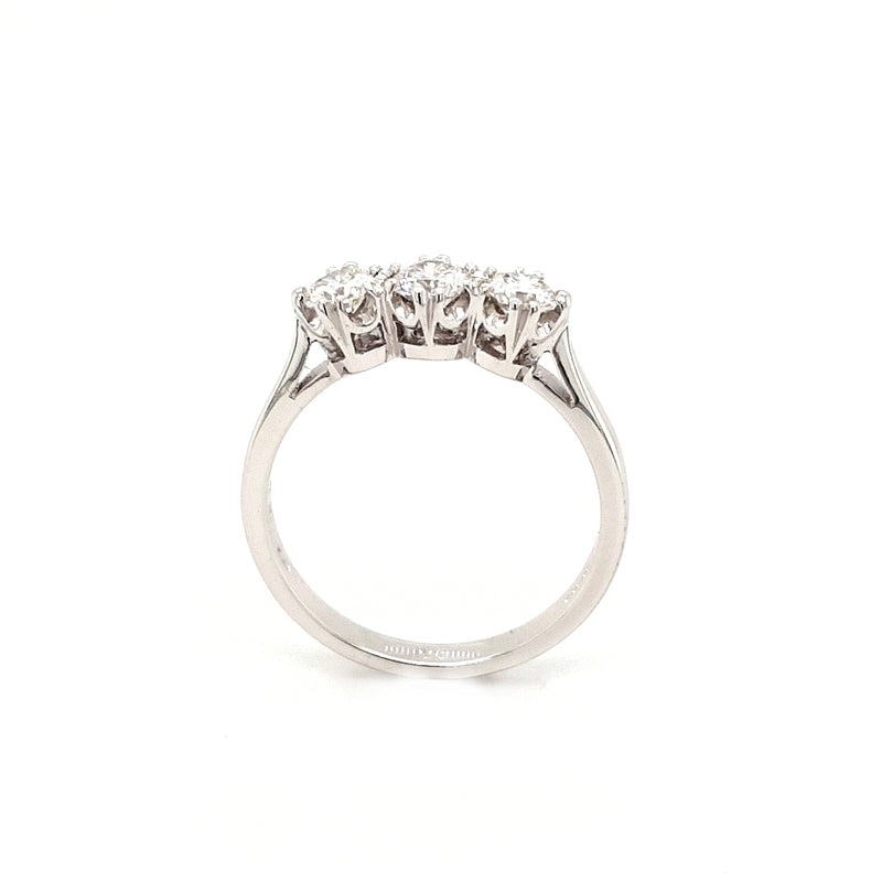 18ct White Gold Three Stone 0.65ct Engagement Ring