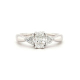 18ct White Gold Oval and Trillion Diamond Ring