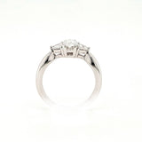 18ct White Gold Oval and Trillion Diamond Ring