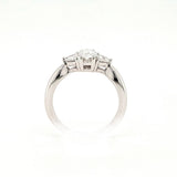 18ct White Gold Oval and Trillion Diamond Engagement Ring