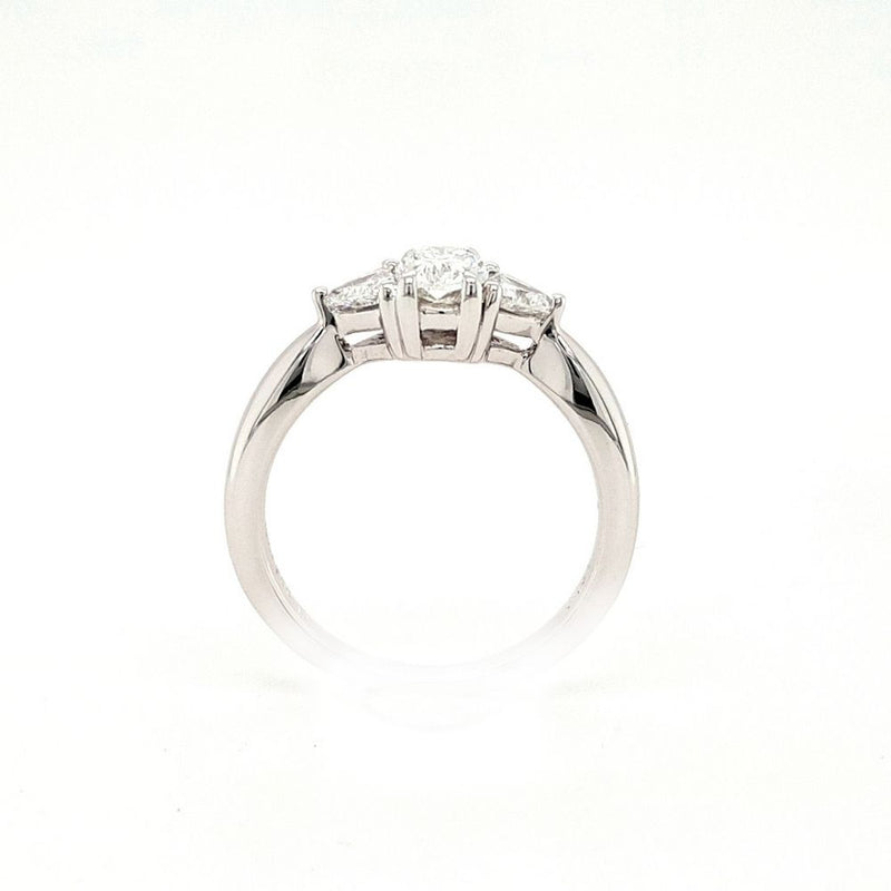 18ct White Gold Oval and Trillion Diamond Ring