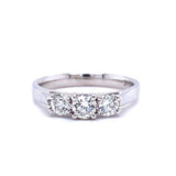18ct White Gold Graduated Three Stone 0.70ct Diamond Ring