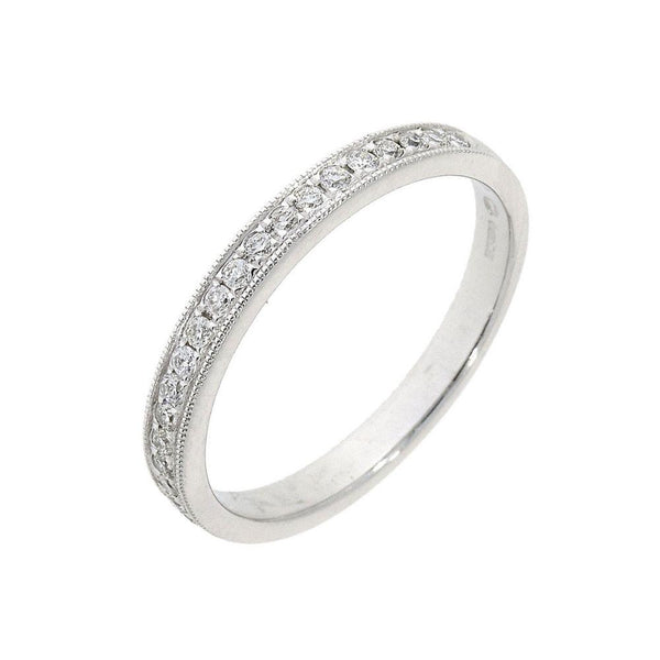 18ct White Gold Milgrain Diamond Eternity Ring