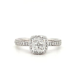 18ct White Gold Diamond Cluster Engagement Ring