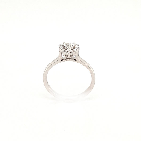 18ct White Gold Heart Diamond Engagement Ring