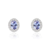18ct White Gold Diamond & Tanzanite Stud Earrings