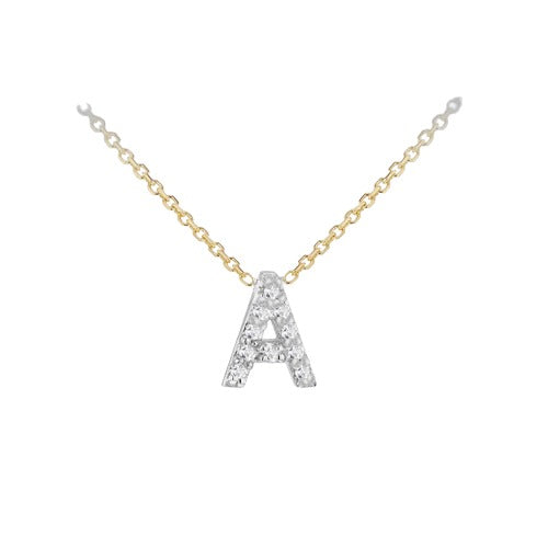 9ct Gold Diamond Initials A-Z Necklace