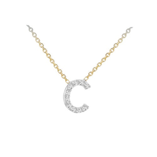 9ct Gold Diamond Initials "A-Z" Necklace