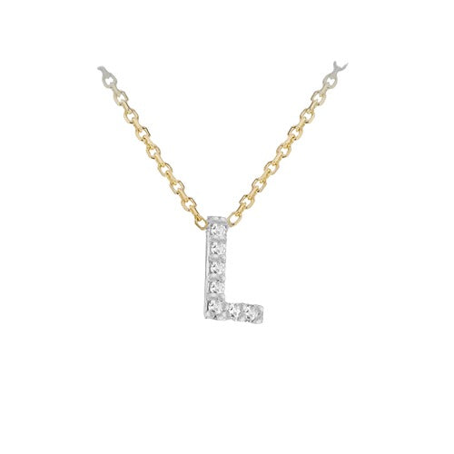 9ct Gold Diamond Initials "A-Z" Necklace