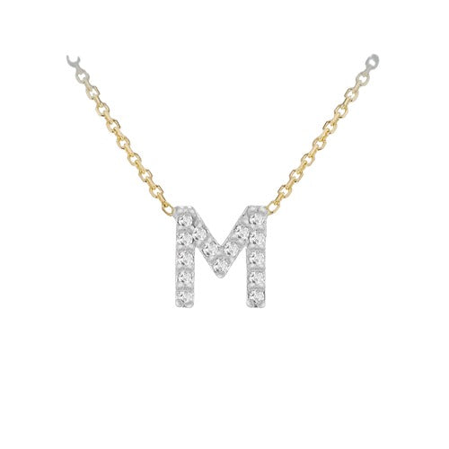 9ct Gold Diamond Initials "A-Z" Necklace