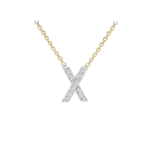 9ct Gold Diamond Initials "A-Z" Necklace