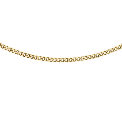 9ct Gold 25 Diamond Cut Adjustable Curb Chain