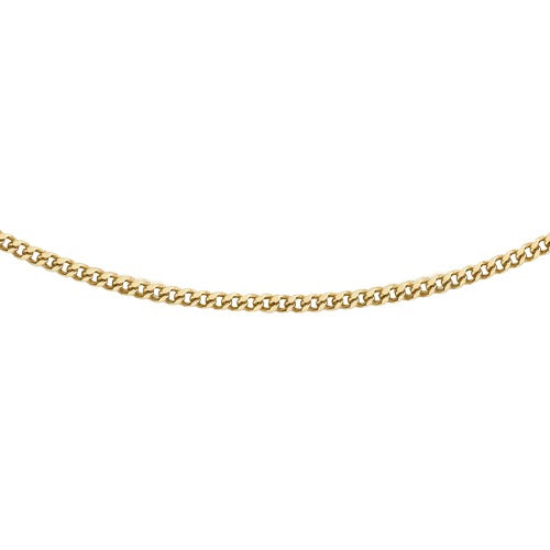 9ct Gold 30 Diamond Cut Adjustable 16"-18" Curb Chain 