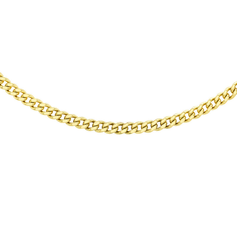 9ct Gold 18"- 20" Adjustable 30 Diamond Cut Curb Chain