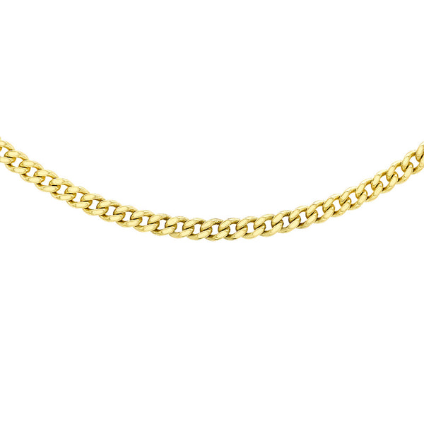 9ct Gold 46cm/18" 40 Diamond Curb Chain