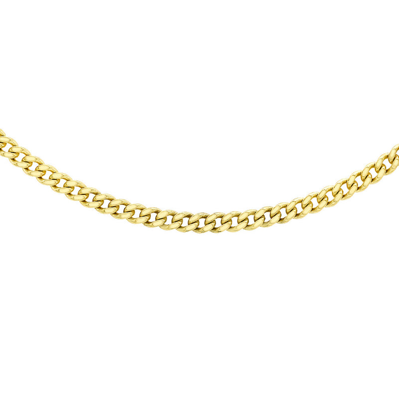 9ct Gold 20" 40 Diamond Cut Curb Chain