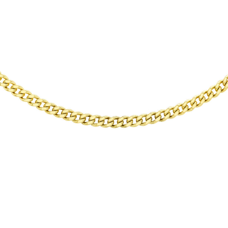 9ct Gold 18" - 20" Adjustable 35 Diamond Cut Curb Chain