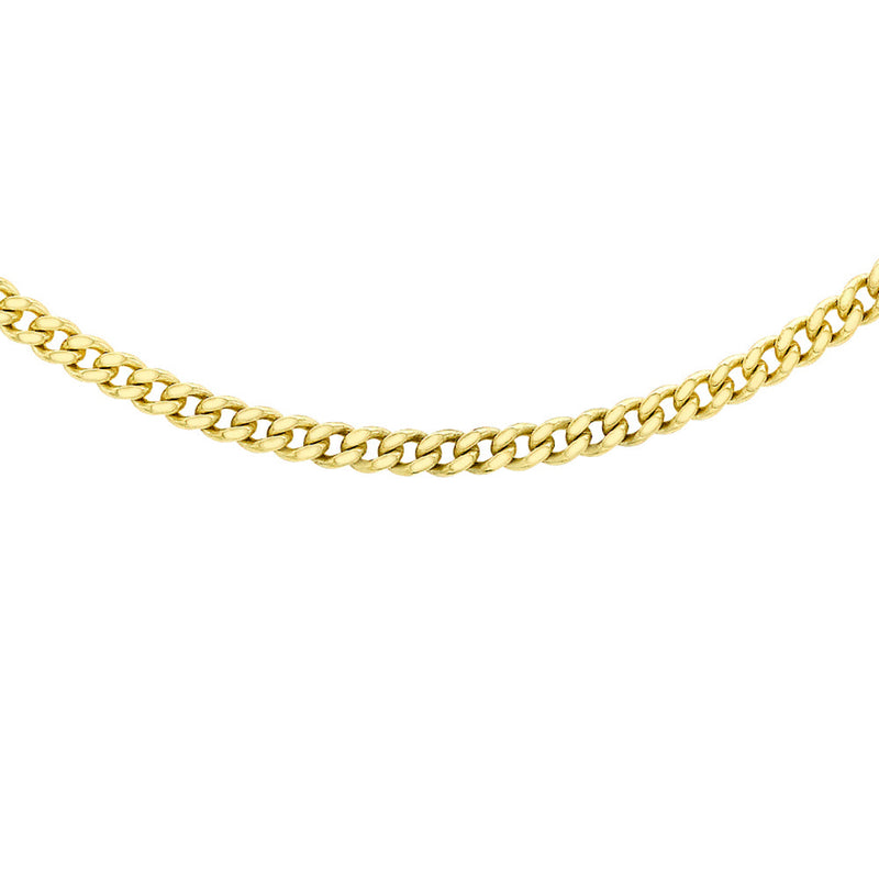 9ct Gold 46cm/18" Diamond Cut Curb Chain