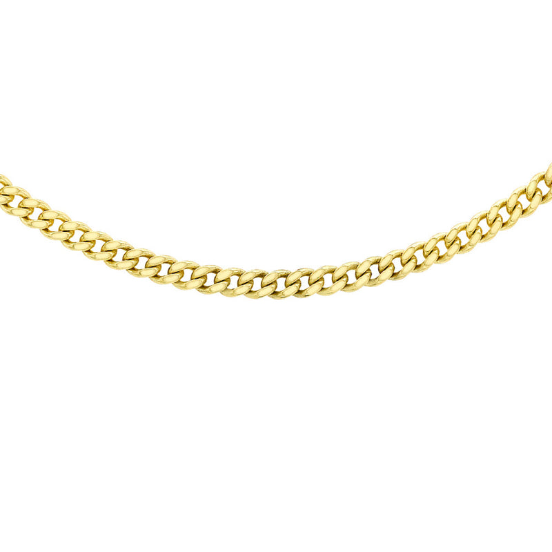 9ct Gold 46cm/18" Diamond Cut Curb Chain