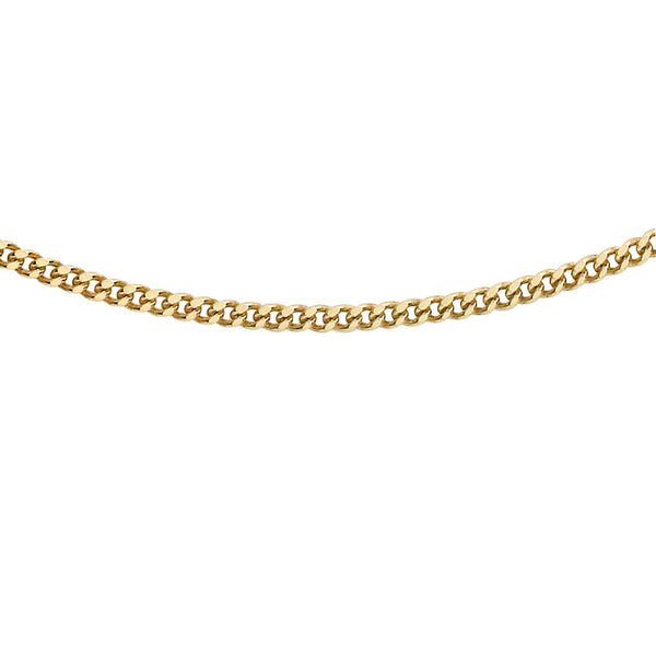 9ct Gold 51cm/20" Diamond Cut Curb Chain