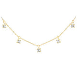 9ct Gold Cubic Zirconia Button 43cm - 46cm Necklace