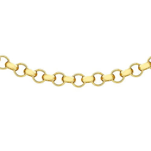 9ct Gold 100 Round Belcher 76cm/30" Chain