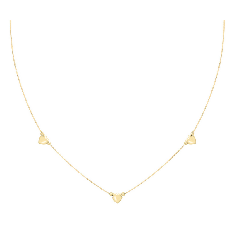 9ct Gold 3 Hearts Necklace