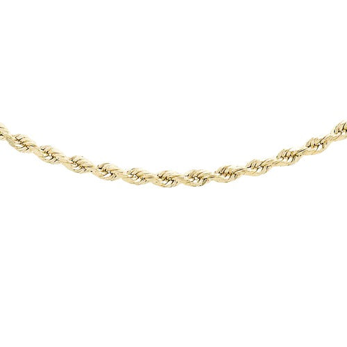 9ct Gold 30 Diamond Cut 56cm Rope Chain